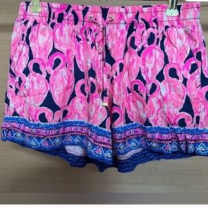 Lilly Pulitzer Pink and Blue Flamingo Women's Shorts